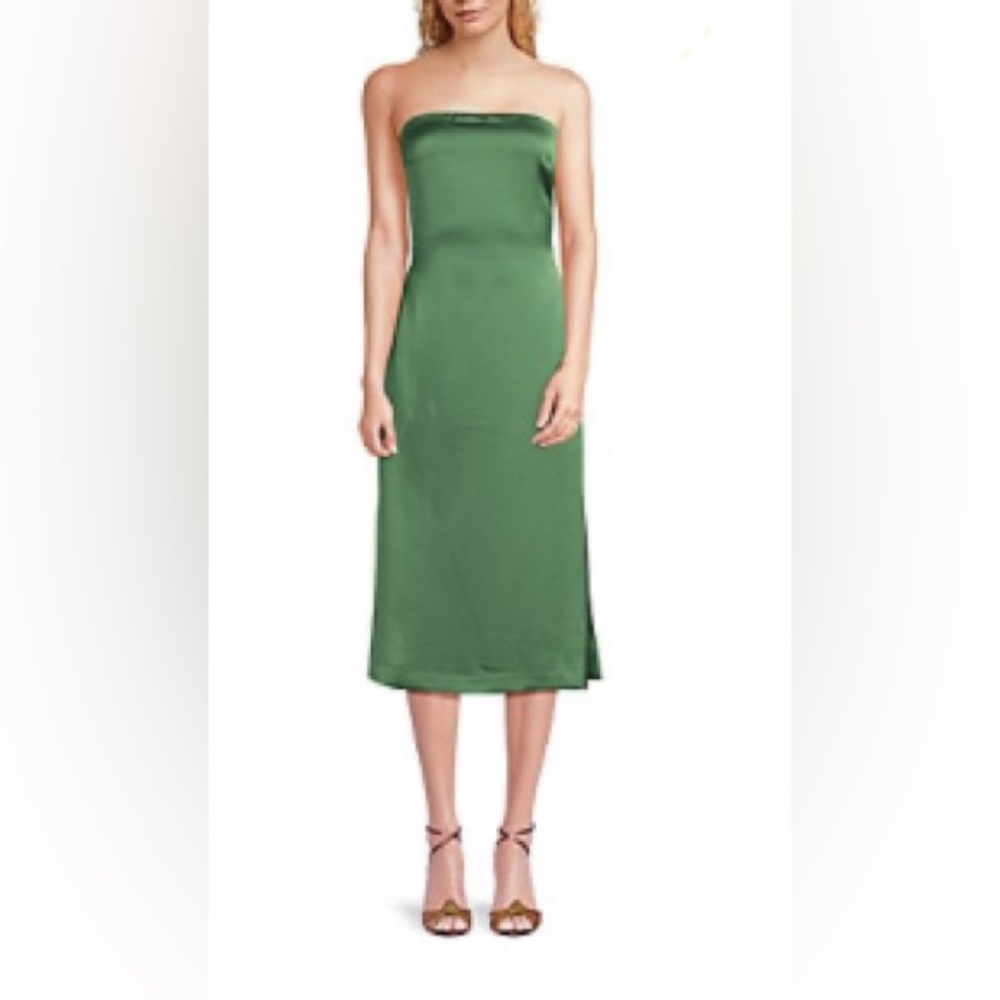 Ramy Brook Lisa Bandeau w side slit. Clover Green Midi New With Tags. Size 2